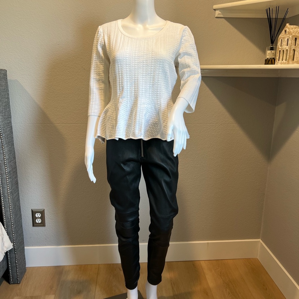Elizabeth and James Black Leather Pants with side zipper